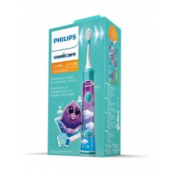 Elektrinis dantų šepetėlis vaikams PHILIPS Sonicare For Kids, HX6322/04, žydros spalvos, 1 vnt + DOVANA žaisliukas