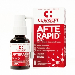 Dantenų ir burnos opų purškiklis, malšinatis skausmą ir spartinantis gijimą, CURASEPT Afterapid + DNA, 15 ml