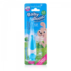 Elektrinis dantų šepetėlis BRUSH-BABY BabySonic nuo 0 mėn iki 3m., mėlynas, 1 vnt