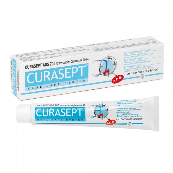 Dantų pasta su fluoru ir chlorheksidinu, CURASEPT ADS 0.05 %, 75 ml (1)