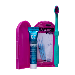 Kelioninis rinkinys CURASEPT Travel Kit, rožinis, 1 rink