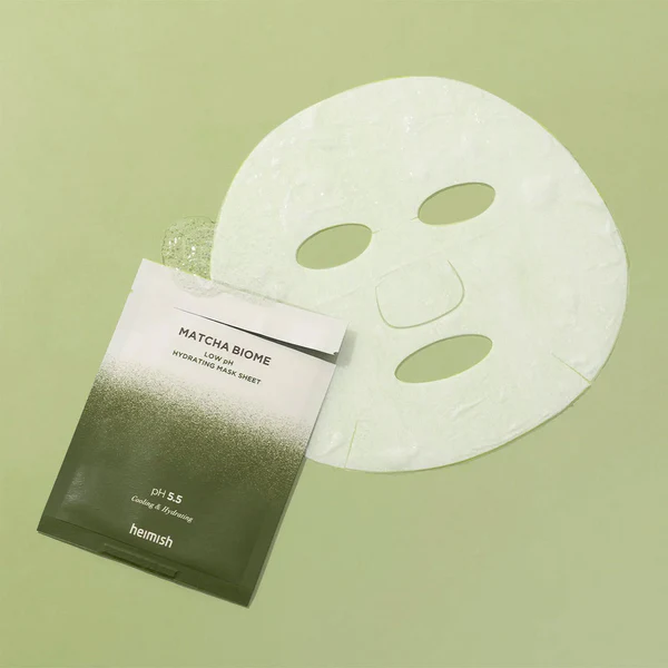 Lakštinė veido kaukė Matcha Biome Low pH Hydrating Mask Sheet, HEIMISH, 1 vnt (2)