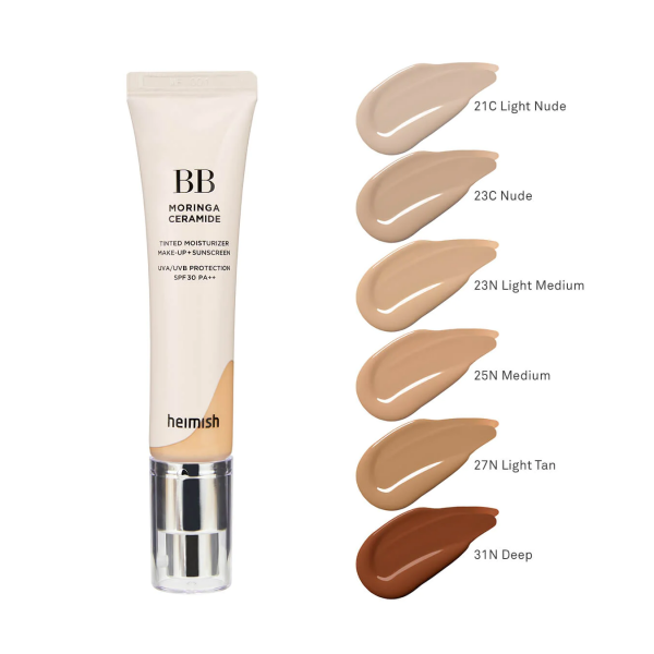 BB veido kremas Moringa Ceramide BB Cream SPF 30 PA++ 23N Light Medium, HEIMISH, 30 g (2)