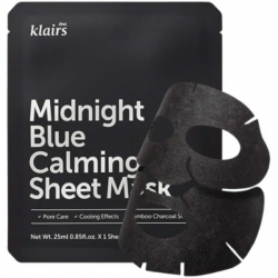 Raminanti ir atstatanti lakštinė veido kaukė DEAR, KLAIRS Midnight Blue Calming Sheet Mask, 1 vnt