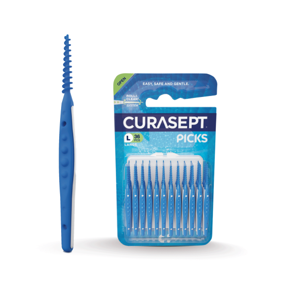 Tarpdančių šepetėliai CURASEPT PICKS LARGE, 36 vnt (1)