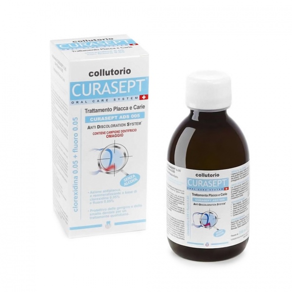 Skalavimo skystis su fluoru ir su chlorheksidinu, CURASEPT ADS® 0,05%, 200 ml (1)