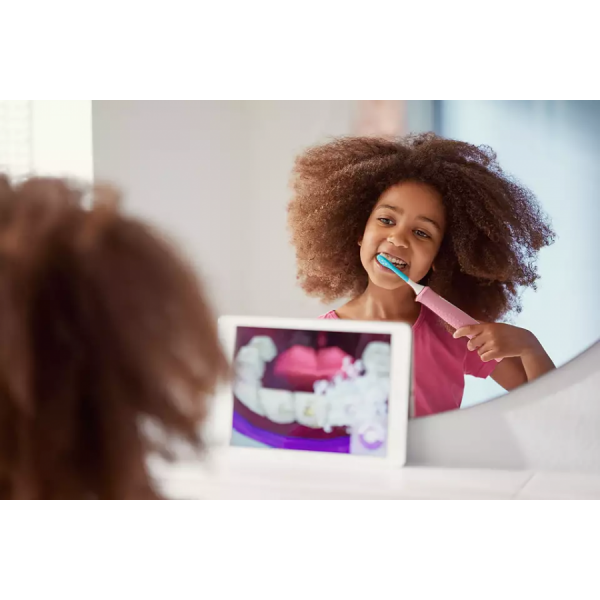 Elektrinis dantų šepetėlis vaikams PHILIPS Sonicare For Kids, HX6352/42, rožinės spalvos, 1 vnt (2)