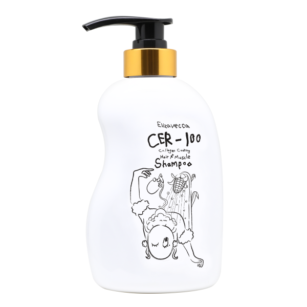 Giliai valantis šampūnas su kolagenu, CER-100 Collagen Coating Hair A+ Muscle Shampoo, ELIZAVECCA, 500 ml (1)