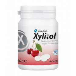 Xylitol pastilės su ksilitoliu, HAGER&WERKEN, vyšnių skonio, DĖŽUTĖJE, 26 vnt