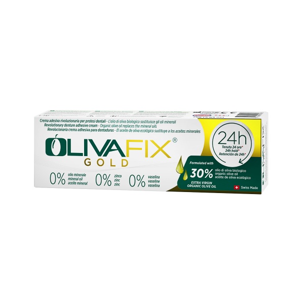 OlivaFix Gold Bio protezų klijai, BONYF, 75 g (1)