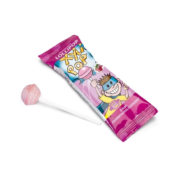 DentalCare XyliPOP ledinukas braškių skonio, HAGER&WERKEN, Xylitol, 1 vnt