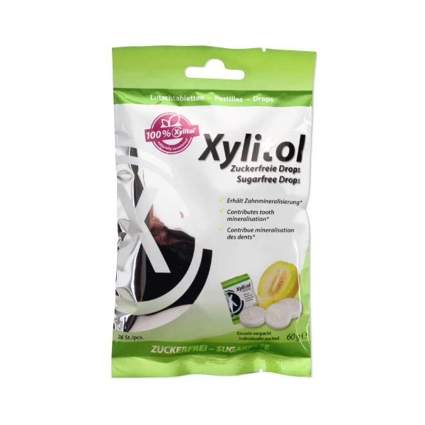 Xylitol pastilės su ksilitoliu, HAGERWERKEN, melionų skonio, 26 vnt